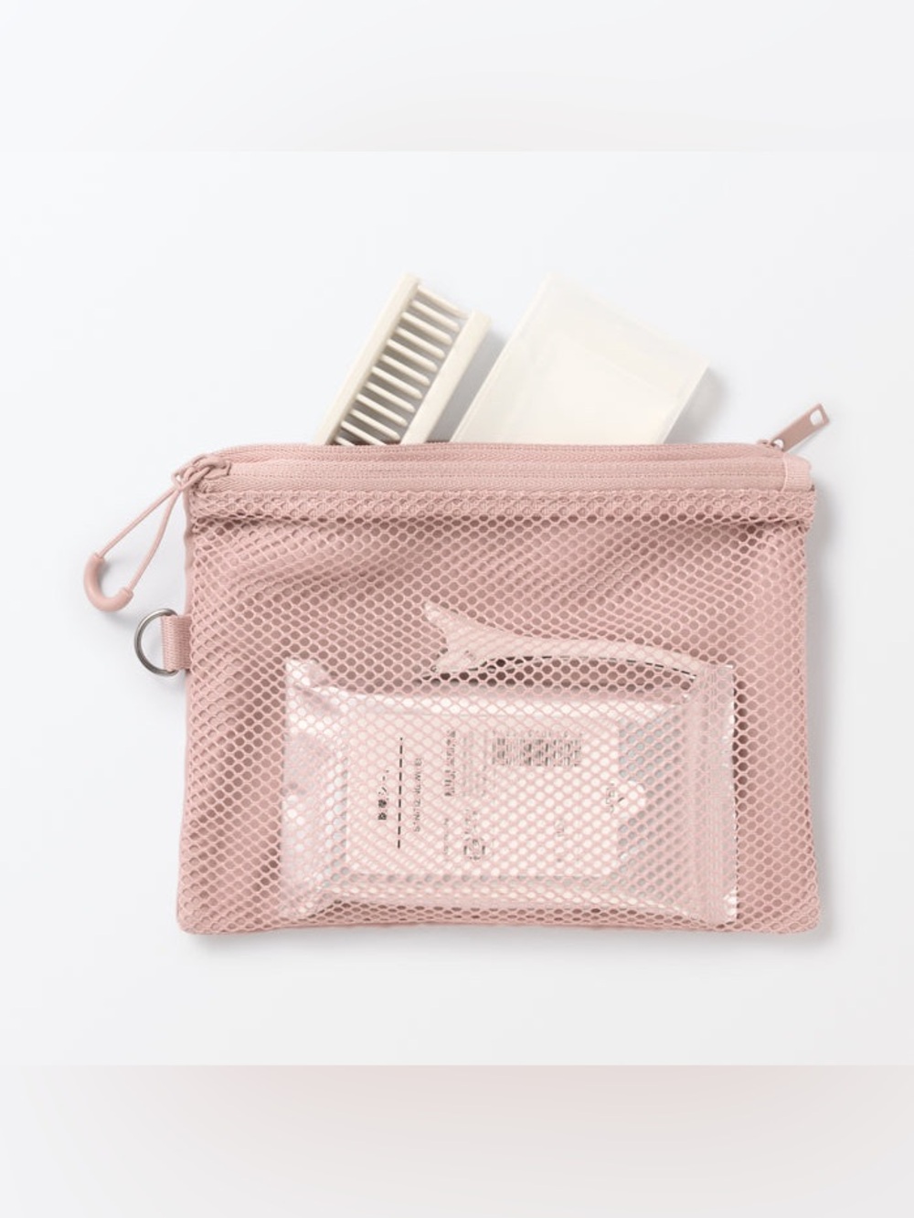 Muji Polyester Two Zipper Case_Medium_Pink_NWT - Picture 5 of 12